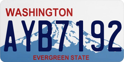 WA license plate AYB7192