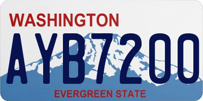 WA license plate AYB7200
