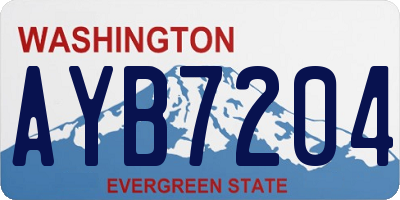 WA license plate AYB7204