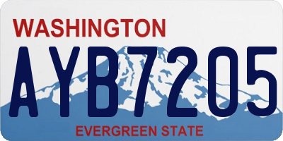 WA license plate AYB7205