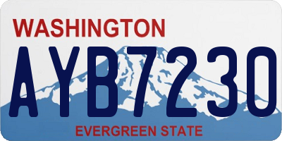 WA license plate AYB7230