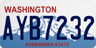 WA license plate AYB7232