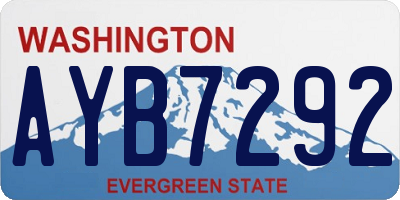 WA license plate AYB7292