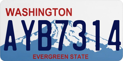 WA license plate AYB7314