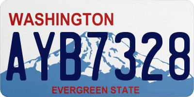 WA license plate AYB7328