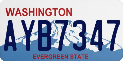 WA license plate AYB7347