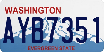 WA license plate AYB7351
