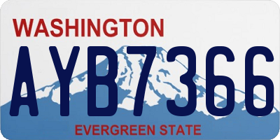 WA license plate AYB7366