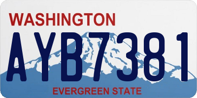 WA license plate AYB7381