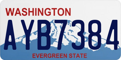 WA license plate AYB7384