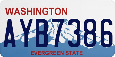 WA license plate AYB7386