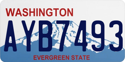 WA license plate AYB7493