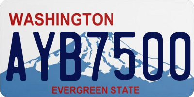 WA license plate AYB7500