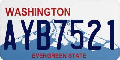 WA license plate AYB7521