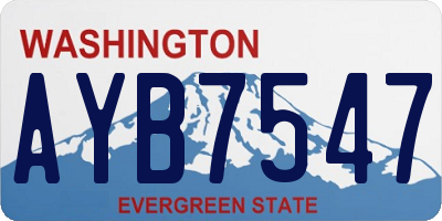WA license plate AYB7547