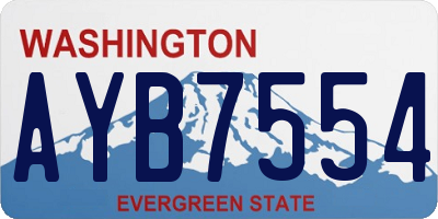WA license plate AYB7554