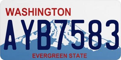 WA license plate AYB7583