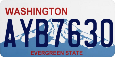 WA license plate AYB7630