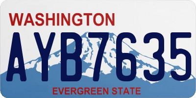 WA license plate AYB7635