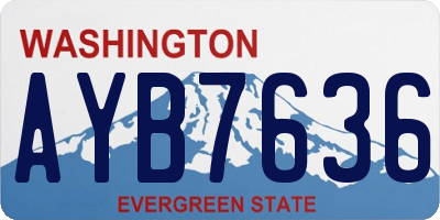 WA license plate AYB7636