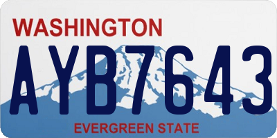 WA license plate AYB7643