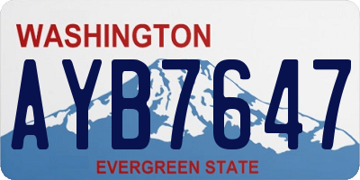 WA license plate AYB7647
