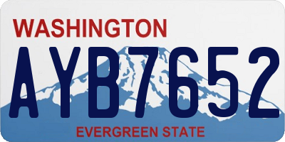 WA license plate AYB7652