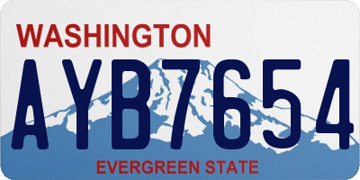 WA license plate AYB7654
