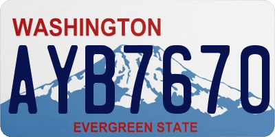 WA license plate AYB7670