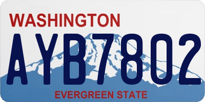 WA license plate AYB7802