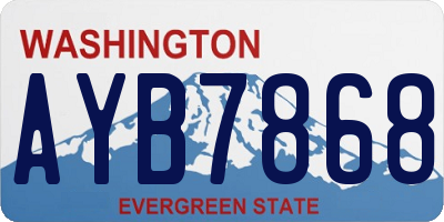 WA license plate AYB7868