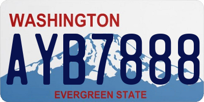 WA license plate AYB7888