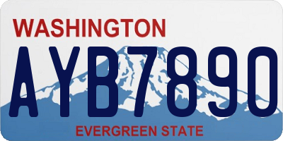 WA license plate AYB7890