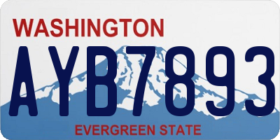 WA license plate AYB7893