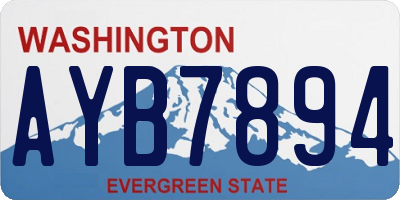 WA license plate AYB7894