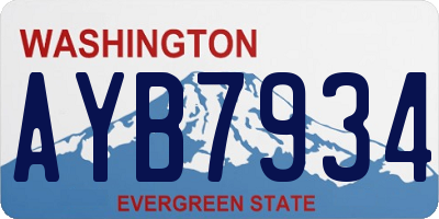 WA license plate AYB7934