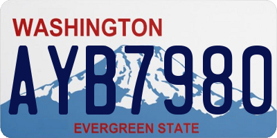 WA license plate AYB7980