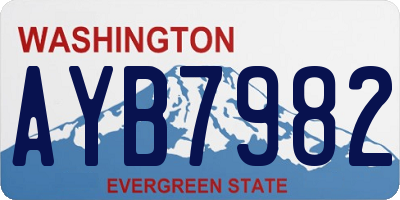 WA license plate AYB7982