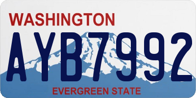 WA license plate AYB7992