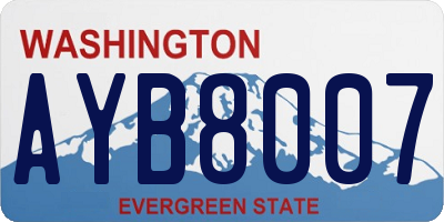 WA license plate AYB8007