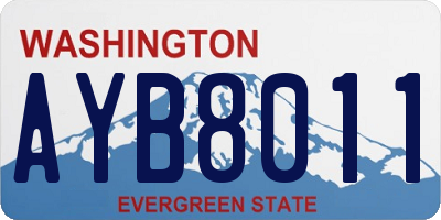 WA license plate AYB8011