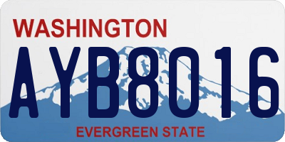 WA license plate AYB8016