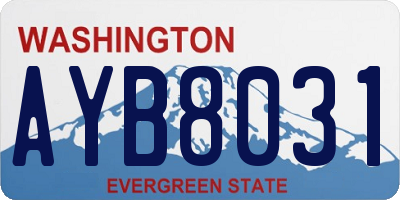WA license plate AYB8031