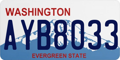 WA license plate AYB8033