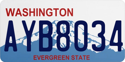 WA license plate AYB8034