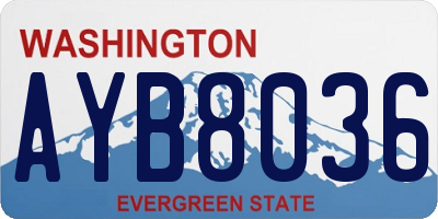 WA license plate AYB8036