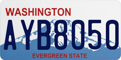 WA license plate AYB8050