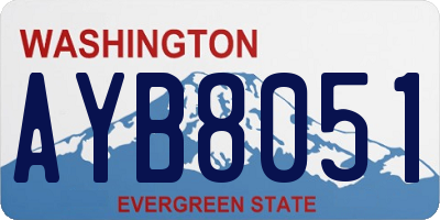 WA license plate AYB8051
