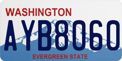 WA license plate AYB8060