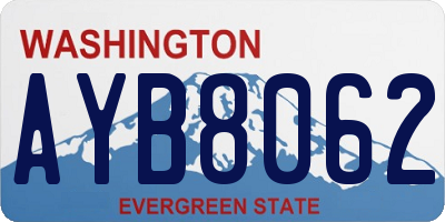 WA license plate AYB8062